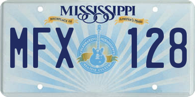 MS license plate MFX128