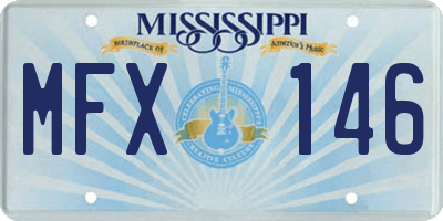 MS license plate MFX146