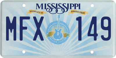 MS license plate MFX149