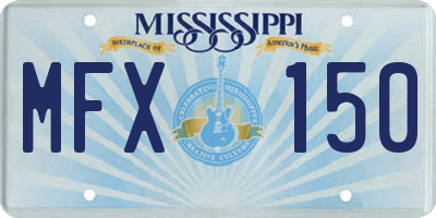 MS license plate MFX150