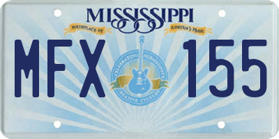 MS license plate MFX155