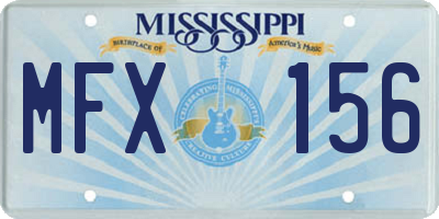MS license plate MFX156