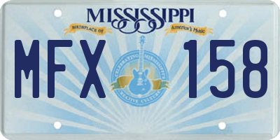 MS license plate MFX158