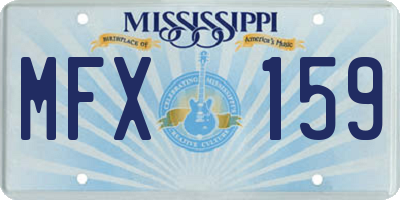MS license plate MFX159