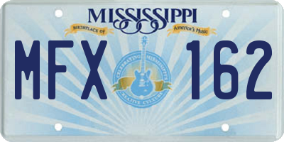 MS license plate MFX162