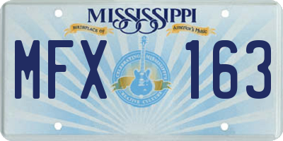 MS license plate MFX163