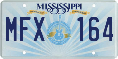 MS license plate MFX164