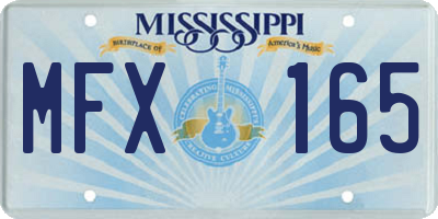 MS license plate MFX165
