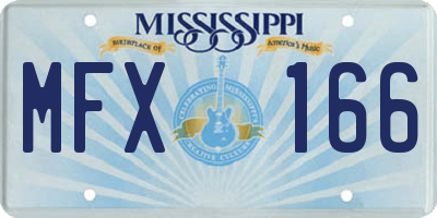 MS license plate MFX166