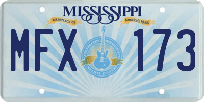 MS license plate MFX173