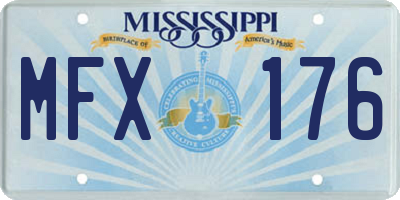 MS license plate MFX176
