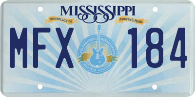 MS license plate MFX184
