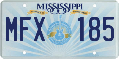 MS license plate MFX185