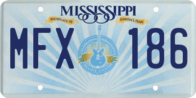 MS license plate MFX186