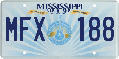 MS license plate MFX188