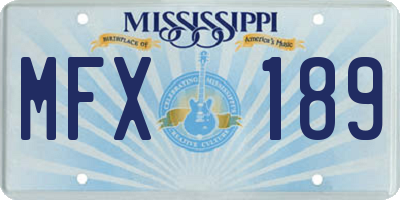 MS license plate MFX189