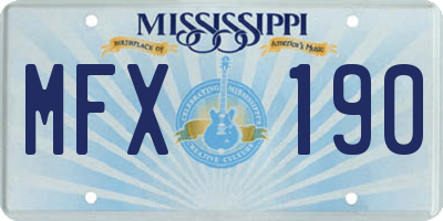 MS license plate MFX190