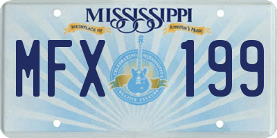 MS license plate MFX199