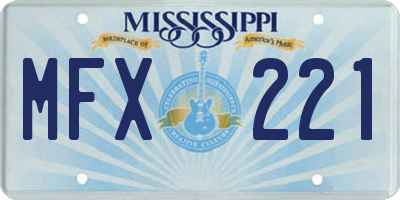 MS license plate MFX221