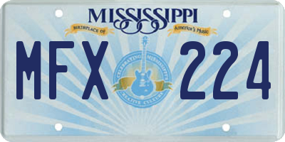 MS license plate MFX224