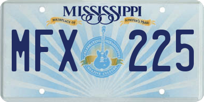 MS license plate MFX225