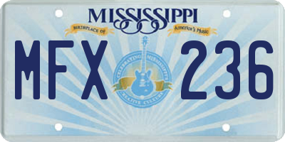 MS license plate MFX236