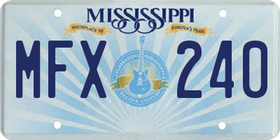 MS license plate MFX240