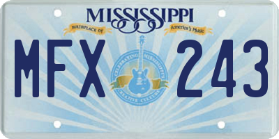 MS license plate MFX243