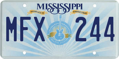 MS license plate MFX244
