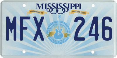 MS license plate MFX246