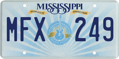 MS license plate MFX249