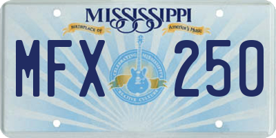 MS license plate MFX250