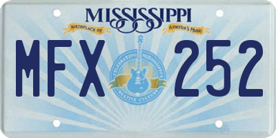 MS license plate MFX252