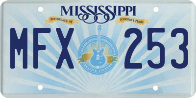 MS license plate MFX253