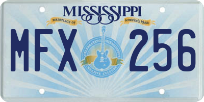 MS license plate MFX256