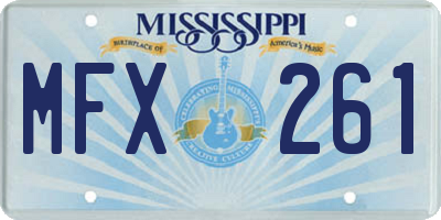 MS license plate MFX261