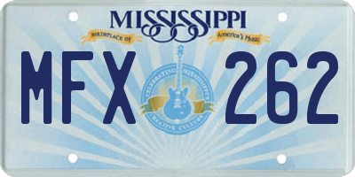 MS license plate MFX262