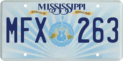 MS license plate MFX263