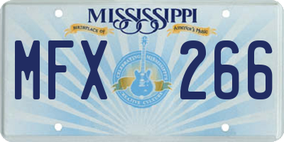 MS license plate MFX266