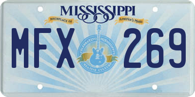 MS license plate MFX269