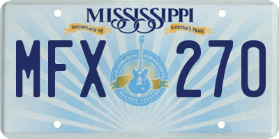 MS license plate MFX270