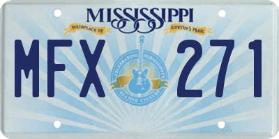 MS license plate MFX271