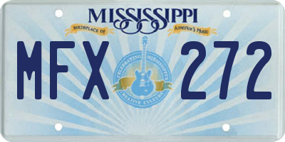 MS license plate MFX272