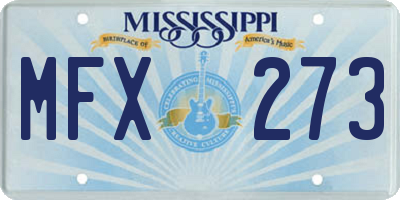 MS license plate MFX273