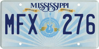 MS license plate MFX276
