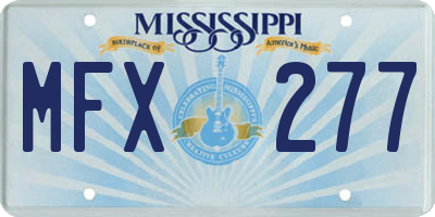 MS license plate MFX277