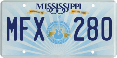 MS license plate MFX280