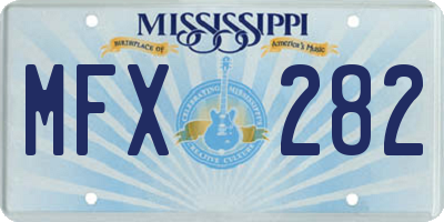MS license plate MFX282