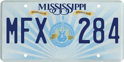 MS license plate MFX284