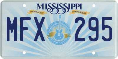 MS license plate MFX295